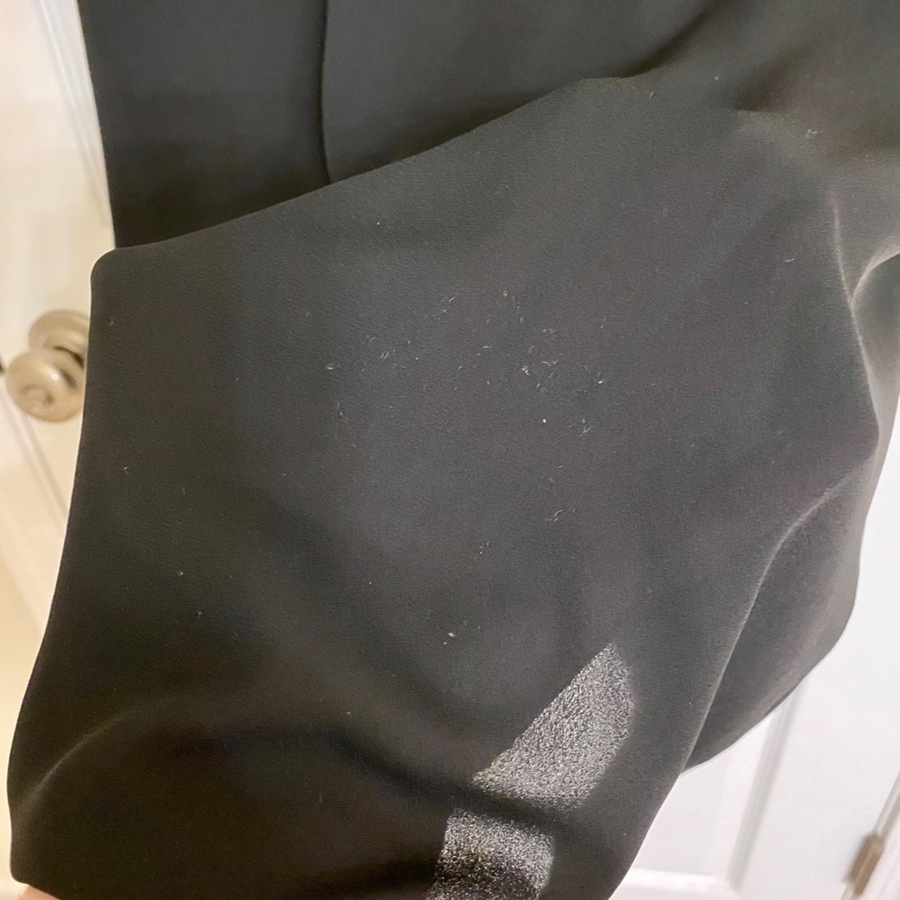 Everleigh Semi-Sheer Black Scoop Neck Polyester Blouse Cap Sleeves Size Large - Picture 4 of 8